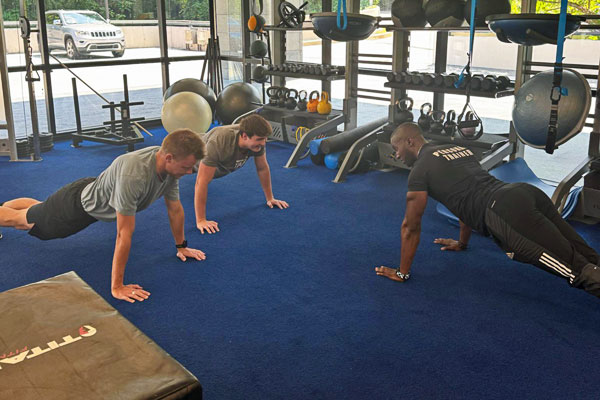 Small Group Training session at Steel Fitness Main Line led by personal trainer